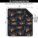 Cute Sloth Pattern Print Futon Protector