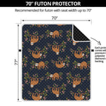 Cute Sloth Pattern Print Futon Protector