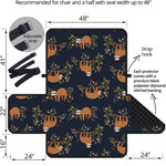 Cute Sloth Pattern Print Half Sofa Protector