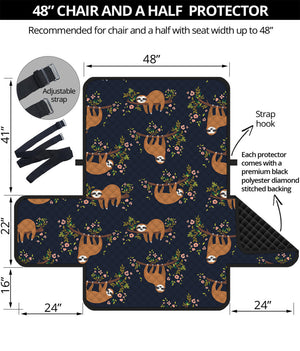 Cute Sloth Pattern Print Half Sofa Protector