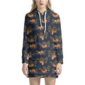 Cute Sloth Pattern Print Pullover Hoodie Dress