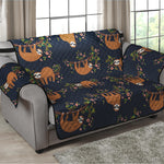 Cute Sloth Pattern Print Loveseat Protector