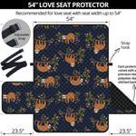 Cute Sloth Pattern Print Loveseat Protector