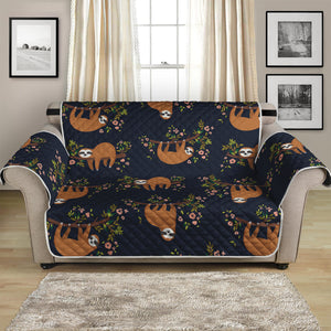 Cute Sloth Pattern Print Loveseat Protector