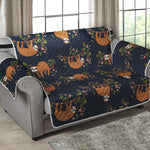 Cute Sloth Pattern Print Loveseat Protector