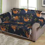 Cute Sloth Pattern Print Loveseat Protector