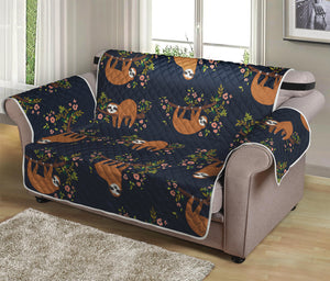 Cute Sloth Pattern Print Loveseat Protector