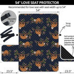 Cute Sloth Pattern Print Loveseat Protector