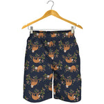 Cute Sloth Pattern Print Men's Shorts