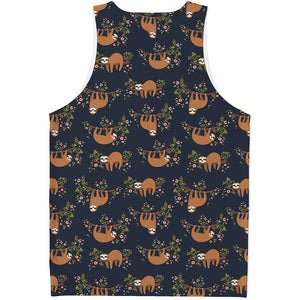Cute Sloth Pattern Print Men's Tank Top
