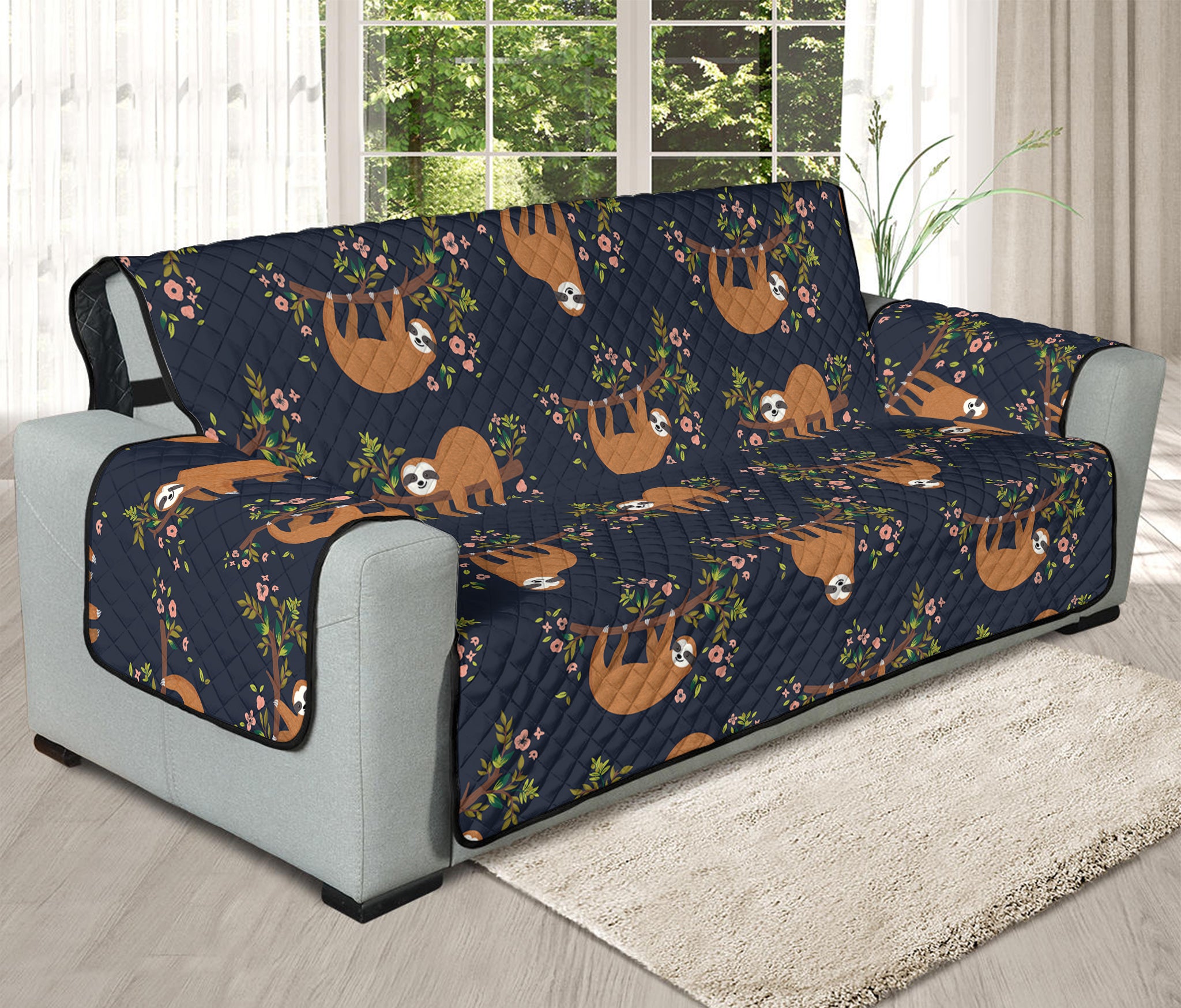 Cute Sloth Pattern Print Oversized Sofa Protector