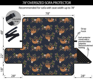 Cute Sloth Pattern Print Oversized Sofa Protector