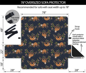 Cute Sloth Pattern Print Oversized Sofa Protector