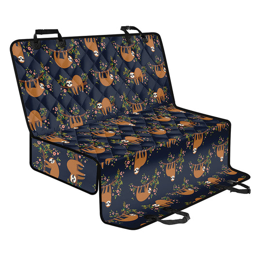 Cute Sloth Pattern Print Pet Car Back Seat Cover