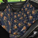 Cute Sloth Pattern Print Pet Car Back Seat Cover
