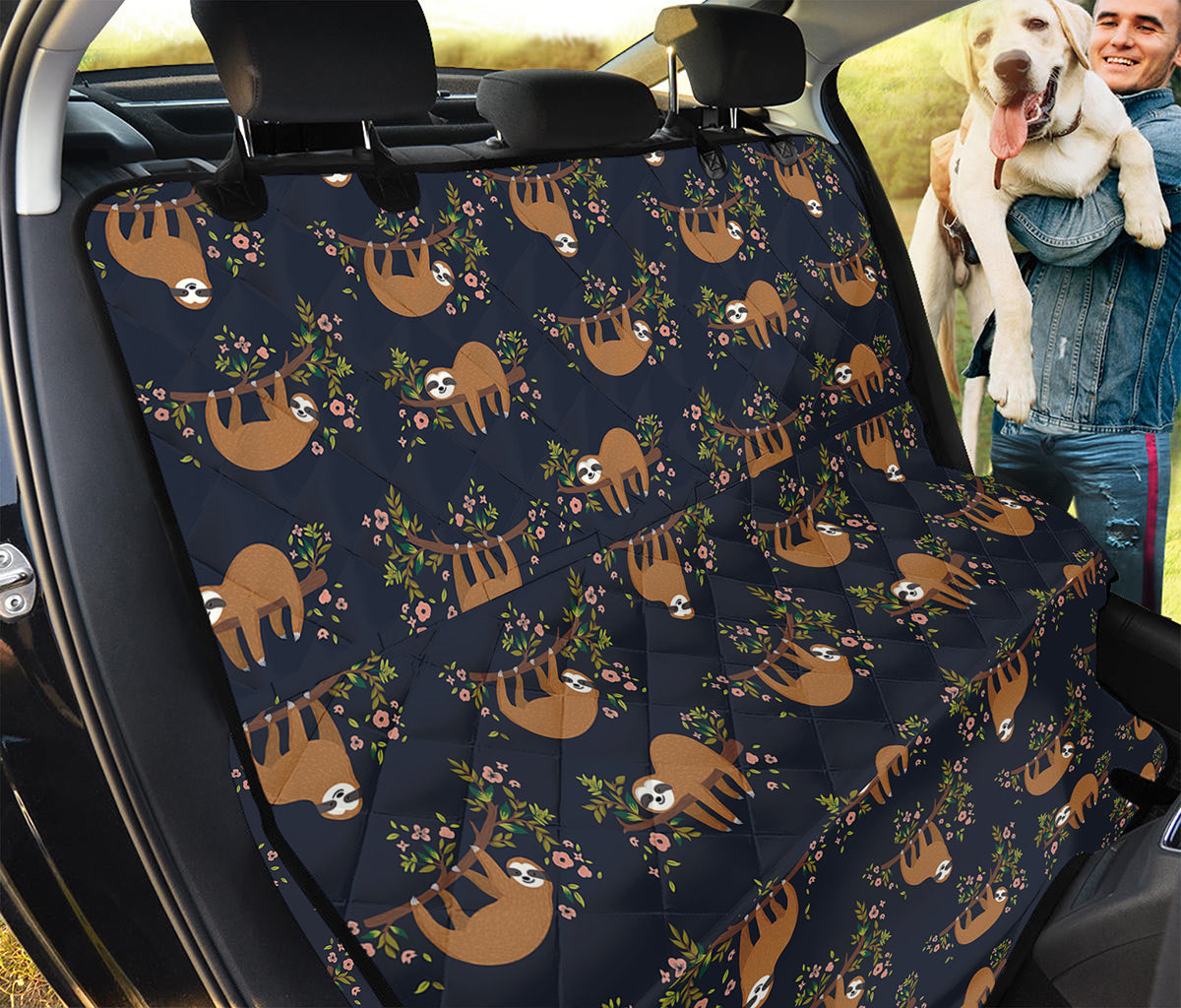 Cute Sloth Pattern Print Pet Car Back Seat Cover