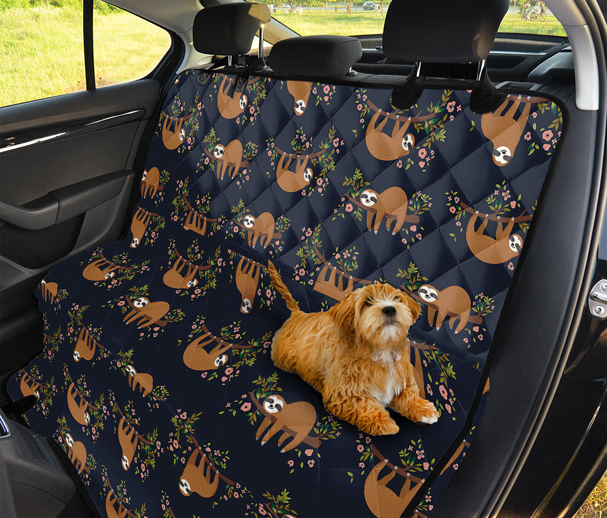 Cute Sloth Pattern Print Pet Car Back Seat Cover