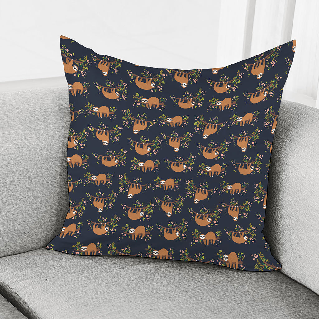 Cute Sloth Pattern Print Pillow Cover