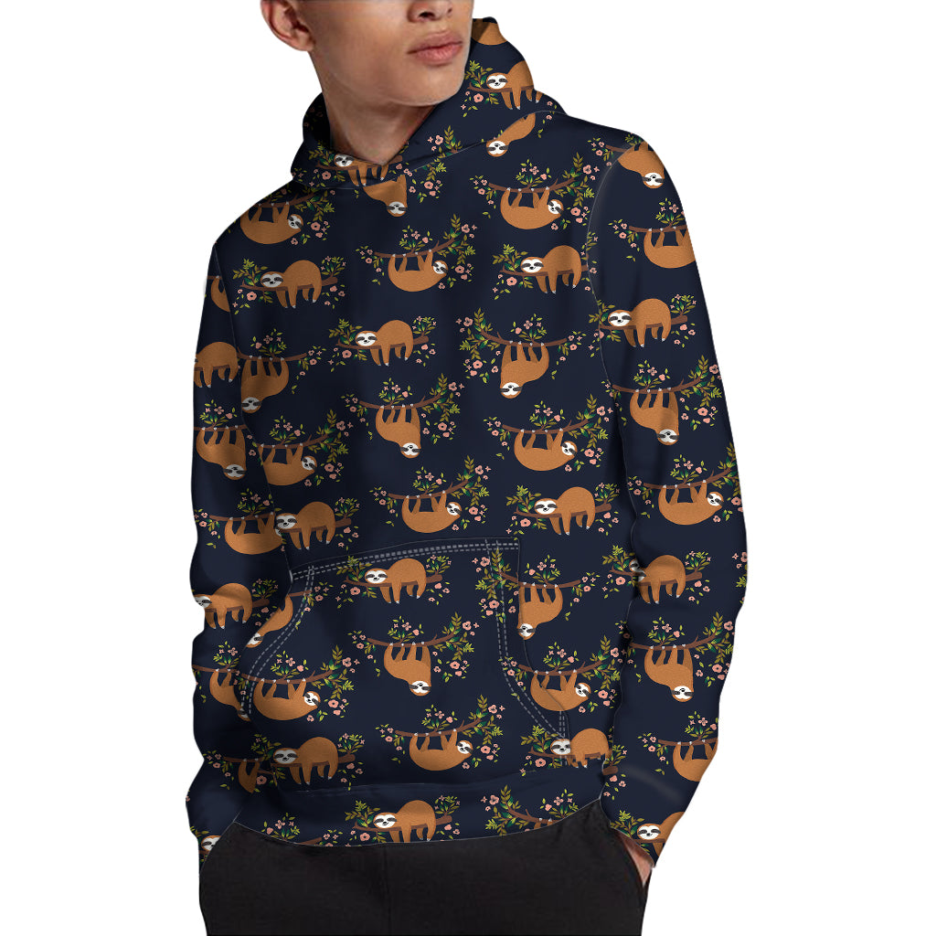 Cute Sloth Pattern Print Pullover Hoodie