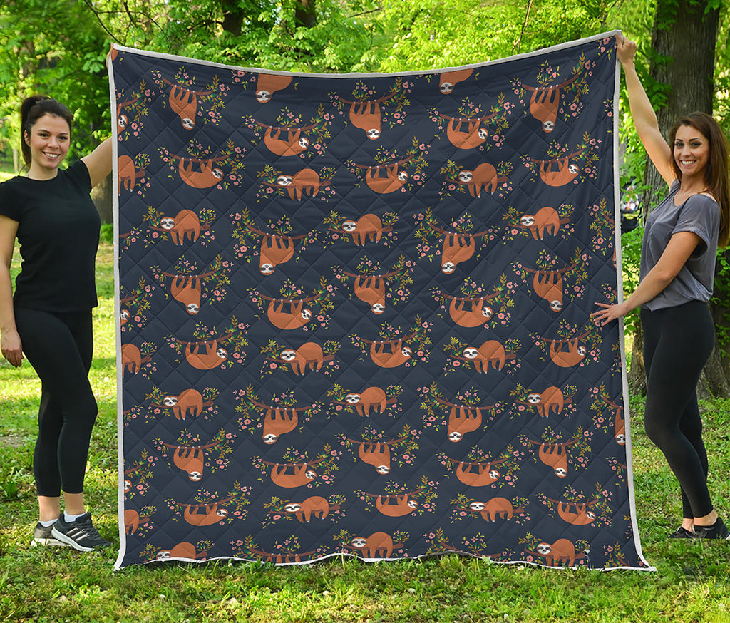 Cute Sloth Pattern Print Quilt