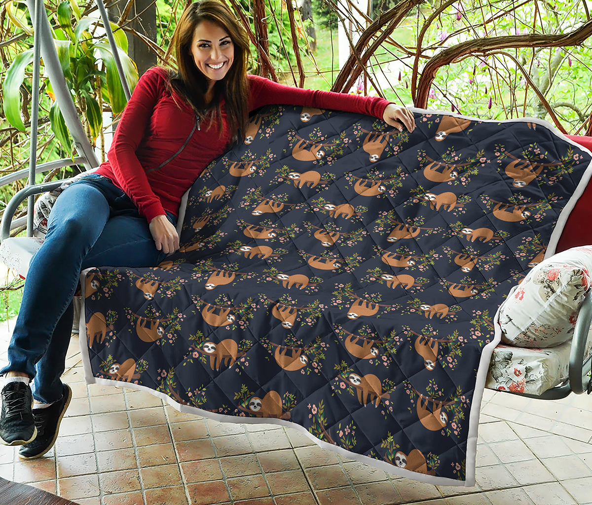 Cute Sloth Pattern Print Quilt