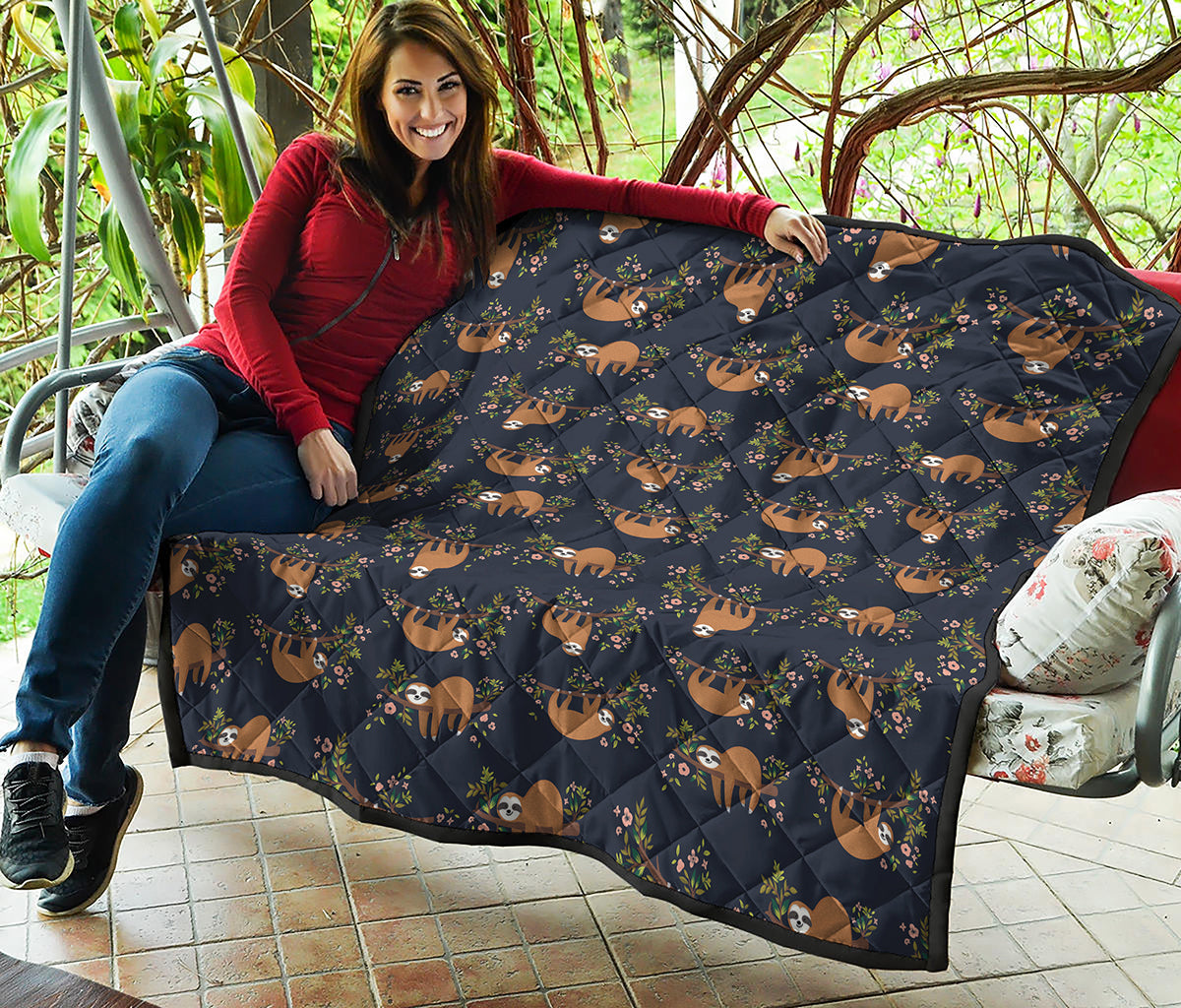 Cute Sloth Pattern Print Quilt