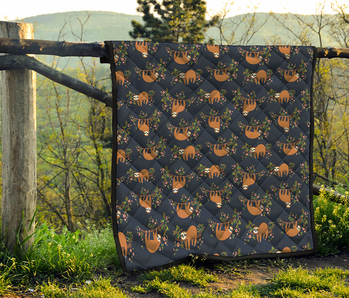 Cute Sloth Pattern Print Quilt