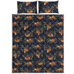 Cute Sloth Pattern Print Quilt Bed Set