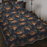 Cute Sloth Pattern Print Quilt Bed Set