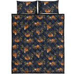 Cute Sloth Pattern Print Quilt Bed Set