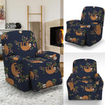 Cute Sloth Pattern Print Recliner Slipcover