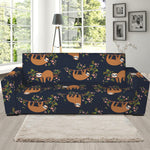 Cute Sloth Pattern Print Sofa Slipcover