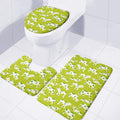 Cute Smiley Cow Pattern Print 3 Piece Bath Mat Set