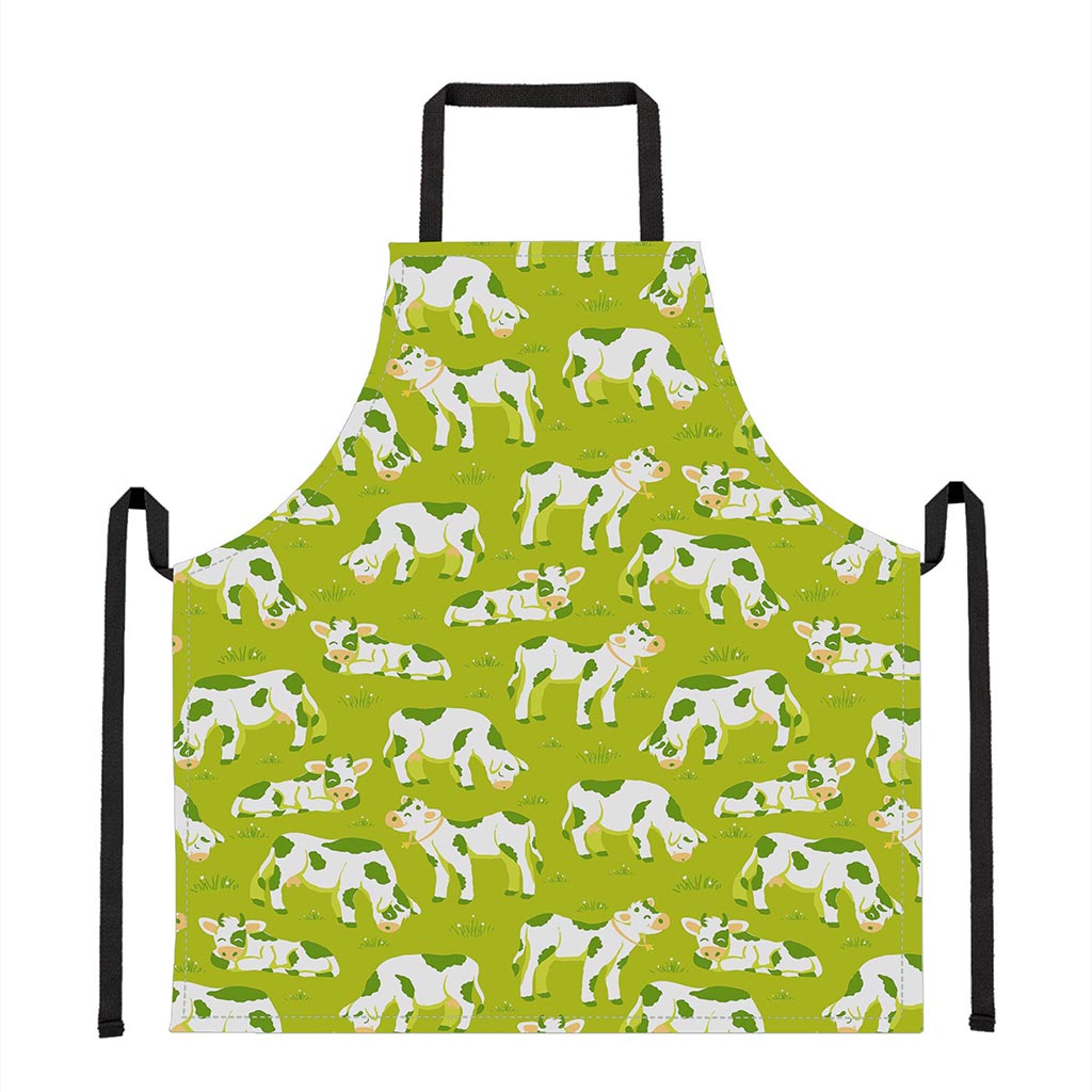 Cute Smiley Cow Pattern Print Apron