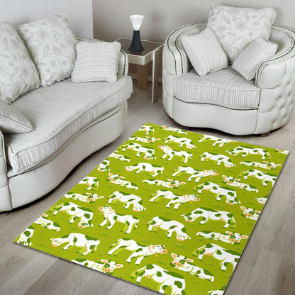 Cute Smiley Cow Pattern Print Area Rug GearFrost