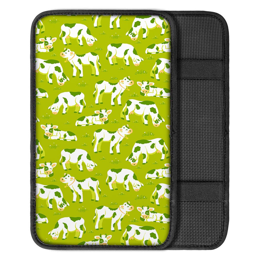 Cute Smiley Cow Pattern Print Car Center Console Cover