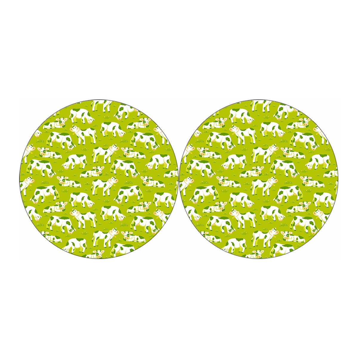 Cute Smiley Cow Pattern Print Car Coasters