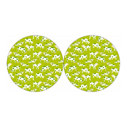 Cute Smiley Cow Pattern Print Car Coasters