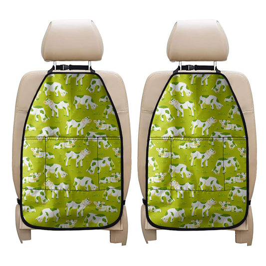 Cute Smiley Cow Pattern Print Car Seat Organizers