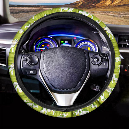 Cute Smiley Cow Pattern Print Car Steering Wheel Cover