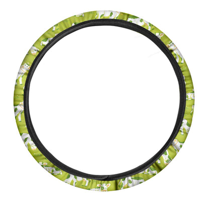 Cute Smiley Cow Pattern Print Car Steering Wheel Cover
