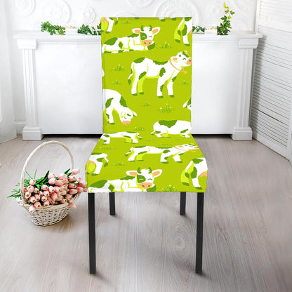 Cute Smiley Cow Pattern Print Dining Chair Slipcover