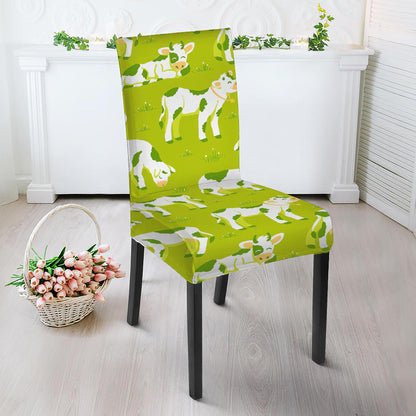 Cute Smiley Cow Pattern Print Dining Chair Slipcover