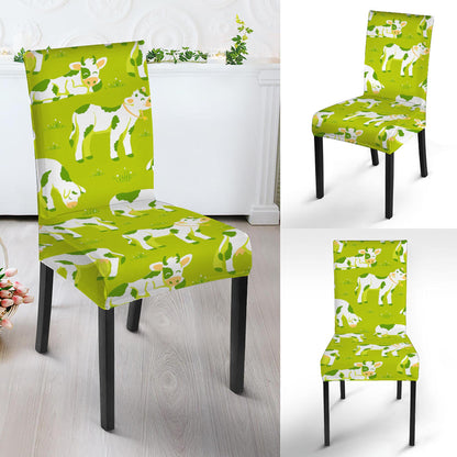 Cute Smiley Cow Pattern Print Dining Chair Slipcover