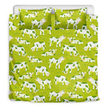 Cute Smiley Cow Pattern Print Duvet Cover Bedding Set