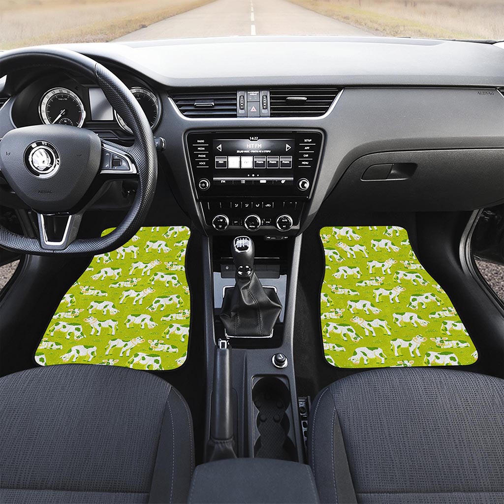 Cute Smiley Cow Pattern Print Front and Back Car Floor Mats
