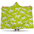 Cute Smiley Cow Pattern Print Hooded Blanket