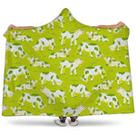 Cute Smiley Cow Pattern Print Hooded Blanket
