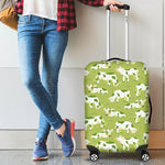 Cute Smiley Cow Pattern Print Luggage Cover GearFrost