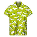 Cute Smiley Cow Pattern Print Men's Short Sleeve Shirt